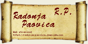 Radonja Paovica vizit kartica